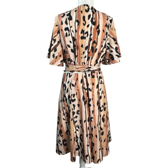 Anthropologie HUTCH Blaise Wrap Mini Dress Animal Print Coffee Women's PLUS 1X - Picture 8 of 8